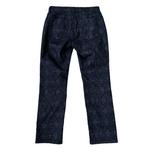 NYDJ Not Your Daughters Jeans Skinny Snakeskin navy Blue Stretch Pants Jeans 8P - Picture 2 of 8